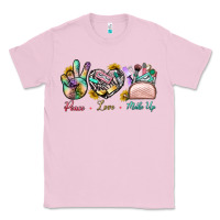Bubblegum Pink Peace Love Make Up Classic Tee - BundleAndBundleShop