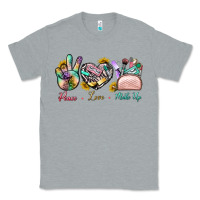Heather Grey Peace Love Make Up Classic Tee - BundleAndBundleShop
