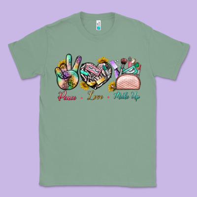 Peace Love Make Up Classic Tee Designed By Bundleandbundleshop