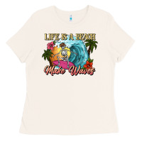Bone Life is a beach make waves skeleton Ladies Tee - NancyCooperArtShop