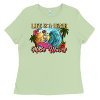 Matcha Life is a beach make waves skeleton Ladies Tee - NancyCooperArtShop