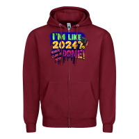 Burgundy i'm like 2024 done Zipper Hoodie - CowGirlArtShop