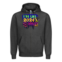 Charcoal Heather i'm like 2024 done Zipper Hoodie - CowGirlArtShop