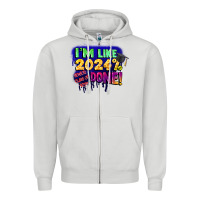 Dove Grey i'm like 2024 done Zipper Hoodie - CowGirlArtShop
