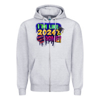 Heather Grey i'm like 2024 done Zipper Hoodie - CowGirlArtShop
