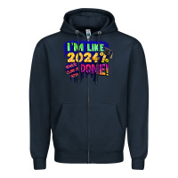 Navy i'm like 2024 done Zipper Hoodie - CowGirlArtShop