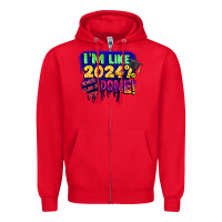 Red i'm like 2024 done Zipper Hoodie - CowGirlArtShop
