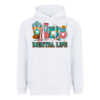 White Dental Life Dentist Coffee Cups Heavyweight Hoodie - FaDigitalArtStudio