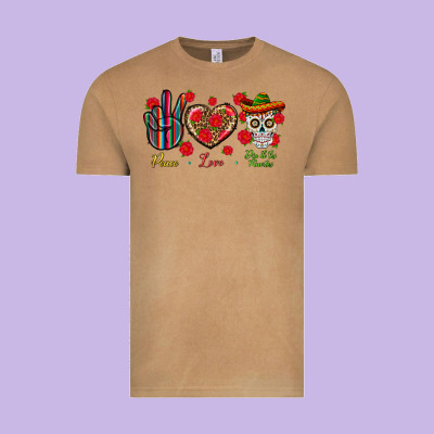 Peace Love Dia De Los Muertos Vintage Tee Designed By Bundleandbundleshop