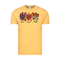 Vintage Mustard Peace Love Dia De Los Muertos Vintage Tee - BundleAndBundleShop