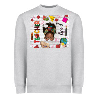 Heather Grey afro teacher life Heavyweight Sweatshirt - NancyCooperArtShop