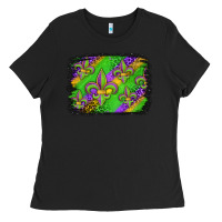 Black mardi gras fleur de lis background Ladies Tee - Jasminsmagicworld