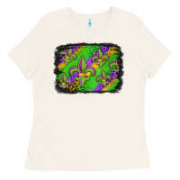 Bone mardi gras fleur de lis background Ladies Tee - Jasminsmagicworld