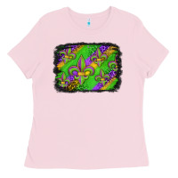 Mardi Gras Fleur De Lis Background Ladies Tee | Teevron