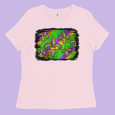 Mardi Gras Fleur De Lis Background Ladies Tee Designed By Jasminsmagicworld