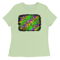 Matcha mardi gras fleur de lis background Ladies Tee - Jasminsmagicworld