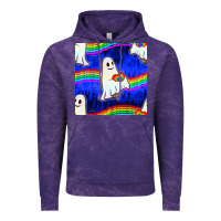 Cloud Purple Pride lgbtq ghosts and heart with rainbow seamless Vintage Hoodie - BundleAndBundleShop