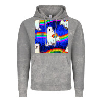 Cloud Rock Pride lgbtq ghosts and heart with rainbow seamless Vintage Hoodie - BundleAndBundleShop