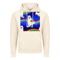 Vintage Artic Pride lgbtq ghosts and heart with rainbow seamless Vintage Hoodie - BundleAndBundleShop