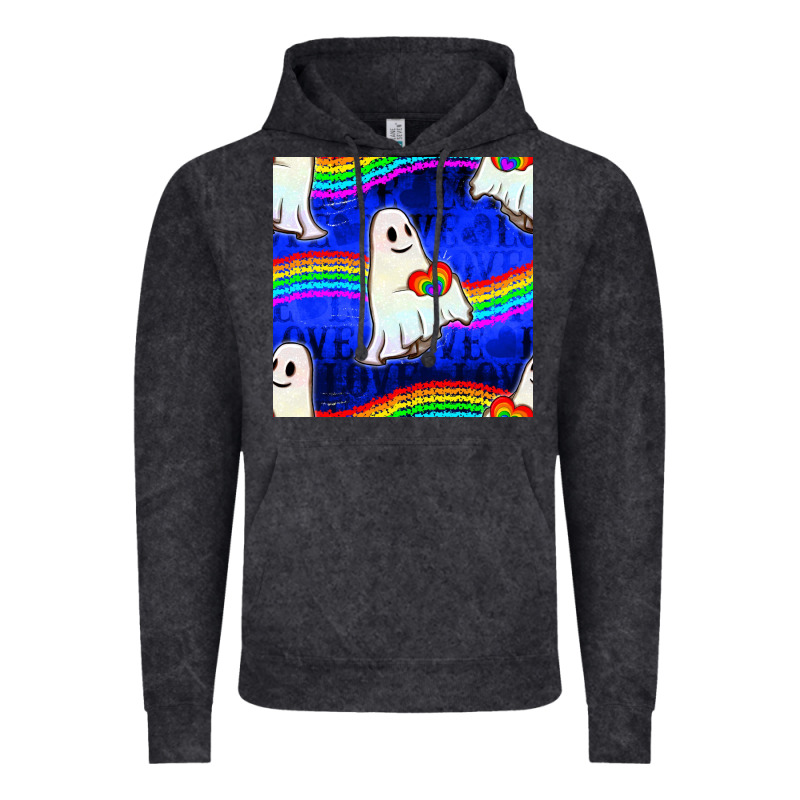 Pride Lgbtq Ghosts And Heart With Rainbow Seamless Vintage Hoodie by BundleAndBundleShop | Teevron