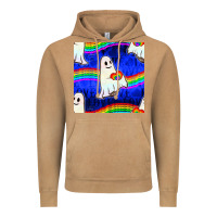 Vintage Camel Pride lgbtq ghosts and heart with rainbow seamless Vintage Hoodie - BundleAndBundleShop
