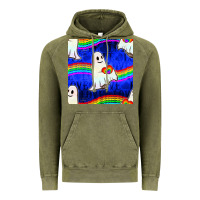 Vintage Olive Pride lgbtq ghosts and heart with rainbow seamless Vintage Hoodie - BundleAndBundleShop
