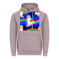 Vintage Zinc Pride lgbtq ghosts and heart with rainbow seamless Vintage Hoodie - BundleAndBundleShop