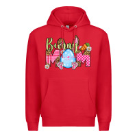 Red Easter Day Bunny mom Premium Hoodie - OliviaCreatesArt