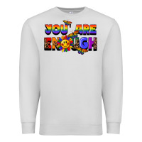 Dove Grey you are enough Premium Sweatshirt - FaDigitalArtStudio