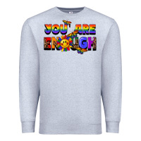 Heather Grey you are enough Premium Sweatshirt - FaDigitalArtStudio