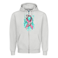Dove Grey cancer ribbon Zipper Hoodie - CowGirlArtShop