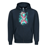 Navy cancer ribbon Zipper Hoodie - CowGirlArtShop