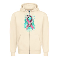Sandshell cancer ribbon Zipper Hoodie - CowGirlArtShop