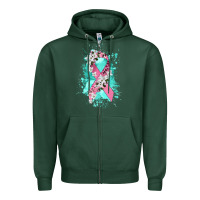 Sports Green cancer ribbon Zipper Hoodie - CowGirlArtShop