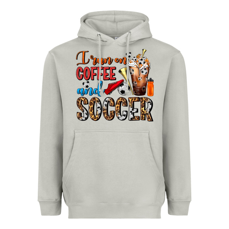 I Run On Coffee And Soccer Frappe Heavyweight Hoodie by FaDigitalArtStudio | Teevron