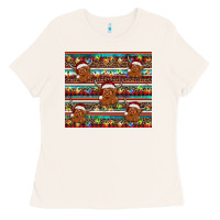 Bone christmas turquoise serape highland cow Ladies Tee - BarkalooDesign