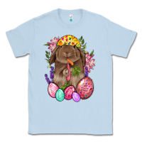 Dusty Blue Rabbit And Carrot Easter Classic Tee - BundleAndBundleShop