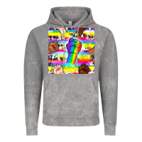 Cloud Rock Pride lgbtq hands with cowhide seamless pattern Vintage Hoodie - BundleAndBundleShop