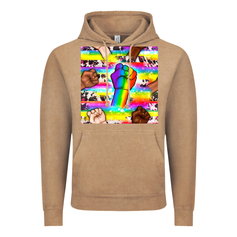 Pride Lgbtq Hands With Cowhide Seamless Pattern Vintage Hoodie by BundleAndBundleShop | Teevron