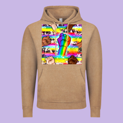 Pride Lgbtq Hands With Cowhide Seamless Pattern Vintage Hoodie Designed By Bundleandbundleshop