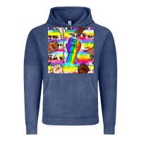 Vintage Denim Pride lgbtq hands with cowhide seamless pattern Vintage Hoodie - BundleAndBundleShop