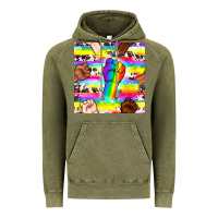 Vintage Olive Pride lgbtq hands with cowhide seamless pattern Vintage Hoodie - BundleAndBundleShop