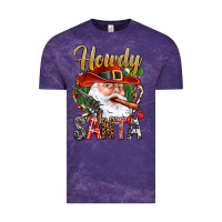 Cloud Purple Howdy Santa Vintage Tee - BundleAndBundleShop