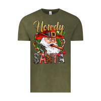 Vintage Olive Howdy Santa Vintage Tee - BundleAndBundleShop