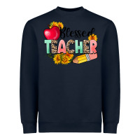 Navy blessed teacher Heavyweight Sweatshirt - NancyCooperArtShop