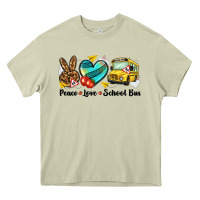 Mossy peace love school bus Heavy Core Tee - NancyCooperArtShop