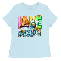 Baby Blue Lake mode summer Ladies Tee - NancyCooperArtShop