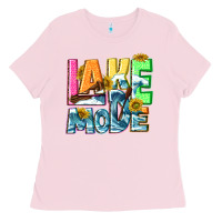 Bubblegum Pink Lake mode summer Ladies Tee - NancyCooperArtShop
