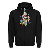 Black christmas cow gnome Zipper Hoodie - CowGirlArtShop