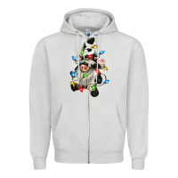 Dove Grey christmas cow gnome Zipper Hoodie - CowGirlArtShop